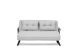 Canapé 2 places convertible Yolanda Métal Noir et Tissu bouclette Gris
