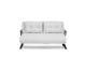 Canapé 2 places convertible Yolanda Métal Noir et Tissu bouclette Blanc crème