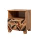 Table de chevet Perth Bois clair Motif Géométrique et carreaux Noir, Vert et Rouge