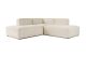 Canapé d'angle modulable Fertella Tissu bouclette Blanc crème