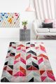 Tapis Undie 100x300cm Velours Motif Triangle Multicolore