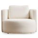 Fauteuil avec 2 coussins Sankifa Tissu bouclettes Blanc crème