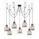 Suspension agrainée 7 lampes Camarose D137cm Métal Noir