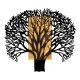 Décoration murale Chiara L93xH86cm Haut de grand arbre Métal Noir et Bois foncé
