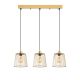 Plafonnier filaire 3 lampes Oprah 68cm Métal Or et Noir