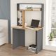 Bureau 3 étagères Nizart L90cm Bois et Anthracite