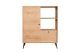 Buffet moderne 1 porte battante et 1 porte basculante Darian L90cm Chene clair et Noir