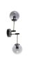Applique murale 2 ampoules épurés Artis D70Cm Métal Noir fumé