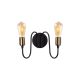 Applique murale 2 ampoules Fanul Métal Noir