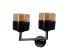 Applique murale 2 ampoules support en L Eragon Verre Ambré et Métal Noir