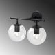 Applique murale 2 lampes Lampy 36cm Verre Transparent et Métal Noir