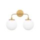 Applique murale 2 lampes Levante 37cm Métal Or