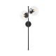 Applique murale 2 lampes Suizy H72cm Métal Noir et Verre Transparent