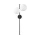 Applique murale 2 lampes Suizy H72cm Métal Noir et Verre Blanc