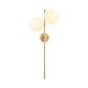 Applique murale 2 lampes Suizy H72cm Métal Or et Verre Blanc