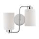 Applique murale 2 lampes support S Tubus Verre Blanc et Métal Argent