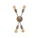Applique murale 4 ampoules croisées Iberis Métal Or antique