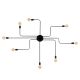 Applique murale 8 lampes Octa D190cm Métal Noir