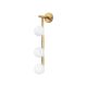 Applique murale barre 3 lampes Bulla 59cm Verre Blanc et Métal Or