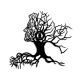 Applique murale décoratif Eyam Arbre ramifié allure visage L51xH47cm Métal Noir