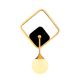 Applique murale design carré LED Gascogne L25xH43cm Métal Or et Verre Blanc