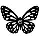 Applique murale filigrane papillon Apertura 52x38 cm Bois et Métal Noir