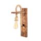Applique murale Norlan H40cm Bois massif clair et Corde beige