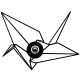 Applique murale origami grue Apertura 42x31 cm Bois et Métal Noir