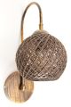 Applique murale Sher D25cm Métal Or antique et Jute Marron