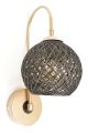 Applique murale Sher D25cm Métal Or et Jute Noir