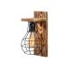 Applique murale style industriel Artorin H30cm Bois foncé et Métal Noir