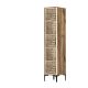 Armoire 1 porte style industriel Akay L40cm Motif Géométrique Bois foncé et Blanc crème
