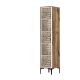 Armoire 1 porte style industriel Akay L40cm Motif Géométrique Bois foncé et Blanc