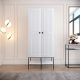 Armoire 2 portes avec étagère Imperiosus L84cm Métal Noir et Bois Blanc