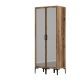 Armoire 2 portes avec miroir style industriel Akoy L80cm Bois foncé