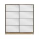 Armoire 2 portes coulissantes avec miroir Gua L180xH190cm Bois foncé