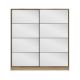 Armoire 2 portes coulissantes avec miroir Gua L180xH210cm Bois foncé