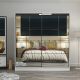 Armoire 2 portes coulissantes avec miroir Gua L220xH210cm Blanc