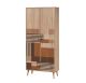 Armoire 2 portes et 1 tiroir Pertha L80cm Bois Motif Géométrique nuance de Marron