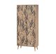 Armoire 2 portes et 1 tiroir Pertha L80cm Bois Motif Marguerite Blanc, Jaune et Noir