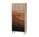Armoire 2 portes et 1 tiroir Pertha L80cm Bois Motif Désert Noir, Gris et Marron