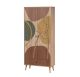 Armoire 2 portes et 1 tiroir Pertha L80cm Bois Motif Abstrait Jaune, Vert, Rouge et Noir