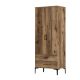 Armoire 2 portes et 2 tiroirs style industriel Akoy L80cm Bois foncé