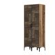 Armoire 2 portes Motif Géométrique style industriel Akay L80cm Bois foncé et Anthrcaite
