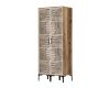 Armoire 2 portes Motif Géométrique style industriel Akay L80cm Bois foncé et Blanc