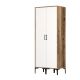 Armoire 2 portes style industriel Akoy L80cm Bois foncé et Blanc