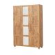 Armoire 3 portes avec miroirs Thoris L120cm Pin