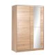 Armoire 3 portes coulissantes et 1 tringle avec miroir Hoteo L120cm Chêne clair