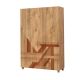 Armoire 3 portes Perth L120cm Bois clair Motif Géométrique Marron