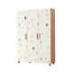 Armoire 3 portes pour enfant Perth L120cm Bois Blanc Motif Arbre Multicolore